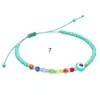 Conjunto de 3 Pulseras Cruzadas Estilo Resort Bohemio Ojo de Diablo Cuentas de Arroz Hilo Elástico Hilo de Cera Impermeable Trenzado