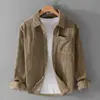 Camisa de Pana de Manga Larga para Hombre de Primavera y Otoño, Chaqueta Camisa Sencilla Casual Juvenil Moderna Retro Elegante para Hombre