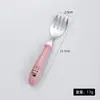 Aço inoxidável 304 Talheres infantis colher de desenho animado criativa colher para bebê comer suplemento alimentar conjunto de garfo e colher presente combinação