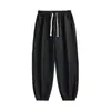 677 Pantalones Jogger Gruesos con Forro Polar para Otoño e Invierno Estilo Hong Kong Sueltos Casual Pierna Ancha Curva Estilo Americano