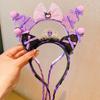 Diadema de peluca Kulomi para niñas, diadema de Sanrio para el cabello, diadema de princesa para bebés, banda para el cabello con correa de corona
