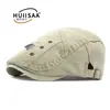 Boné Vintage Forward Lavado para Homens, Boina Retro Bico de Pato, Chapéu de Pintor Estilo Britânico, Boina Estilo Workwear para Mulheres, Tendência