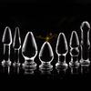 Muñeca de calabaza cristal de vidrio tapón anal pene dispositivo de masturbación femenina masaje de espalda expansor anal vibrador suministros para adultos