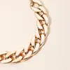 Collar de Cadena Gruesa Simple Exagerado para Mujer Estilo Europeo y Americano Combinación Perfecta Hip-hop hiphop Estilo de Hong Kong Accesorios para la Clavícula Joyería