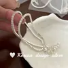 Moda Ins Coreana Joias de Prata Prata Esterlina S925 Fileira de Diamantes Pulseiras de Puxar Empilhadas com Estilo Suave e Elegante