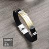 Venta al por mayor de fábrica pulsera de cruz de silicona de acero inoxidable personalidad joyería pequeña chapado puesto de suministro puesto hombres y mujeres