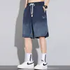 Shorts Casuais de Tencel Lyocell para Homens 2026 Finos Retos Largos Tendência Esportivos Comprimento do Joelho