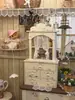 Gabinete de Almacenamiento de Madera Maciza, Gabinete Dulce de Jardín, Gabinete de Escritorio para Muñecas, Soporte de Flores Vintage, Estante de Exhibición Antiguo, Gabinete de Almacenamiento Abierto