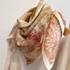 Bufanda de mezcla de seda y algodón con estampado tradicional chino de camelia, bufanda cuadrada de 70 cm, chal de doble cara, un regalo perfecto para madres de mediana edad y mayores