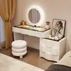 2026 Nuevo Tocador de Madera Maciza Dormitorio Simple Moderno Pequeño Estilo Crema Mesita de Noche Mesa de Maquillaje Tocador Gabinete Integrado
