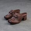 Shanghai Jiejie 2025 - Zapatos sin cordones de verano, suela suave, transpirables, para madres con suela de piel de vacuno.