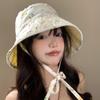 Lindo Sombrero de Pescador Floral Reversible para Mujer Verano Japonés Cabeza Grande Sombrero Cubeta Sombrero de Cuenca Que Muestra la Cara Pequeño Sombrero para el Sol