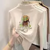 Ropa interior base con forro polar para niñas, nuevo estilo otoño/invierno 2026 para niños, camiseta interior, talla mediana a grande, cuello semi-alto, cálida