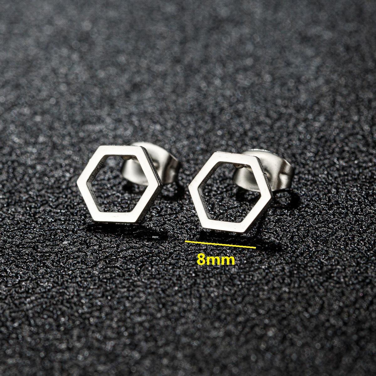 1 Pair Minimalism Hexagon Eari