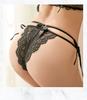 Lingerie Feminina Renda Malha Respirável Perspectiva Paixão Cintura Baixa Oco Aberto Virilha G-string Roupa Interior