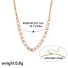 Collar de perlas de acero inoxidable transfronterizo, chapado en oro de 18 quilates, impermeable, accesorios europeos y americanos para mujer, joyería de moda de alta gama de acero de titanio