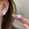 Lujo Accesible Francés Fuegos Artificiales Brillantes Perla Plateada Colgante Trasero Doble Uso Aguja de Plata 925 Pendientes de Moda de Alta Gama Elegantes para Mujer