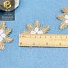 Parche de flor pequeña con hilo dorado accesorios flor dos colores cosido a mano DIY en stock Accesorios Lolita decoración hecha a mano de 6 cm