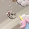 Cadena de clavícula entrelazada con diseño de Hello Kitty, brillante y dulce, ligera, de lujo, con diamantes, para niña, regalo, cadena de aleación.