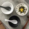 Bowls de Cerámica Simples, de Aspecto Elegante, Creativos en Blanco y Negro para el Hogar, Restaurantes y Hoteles Vajilla de Cerámica al por Mayor Bowls para Arroz
