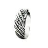 Anillo Moaré Tribal Retro para Hombre Estilo Frío Simple Tatuaje Anillo Abierto Moda Moda Anillo de Dedo Imitación Plata Tailandesa