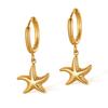 OPK Europa y Estados Unidos Estilo INS Pendientes Sencillos para Mujer Acero Inoxidable Moda Joker Elementos Marinos Estrella de Mar Pendientes de Acero de Titanio Venta al por Mayor