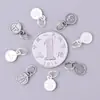 Colgante Redondo de Plata de Ley S925 con Pequeño Texto "Riqueza Instantánea", Mini Accesorio para Pulsera de Cristal DIY, Diseño "Riqueza Instantánea"