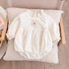 Roupa Saco de Pum de Bebê Roupa de Primavera Roupa Unibody de Bebê Menina Roupa Princesa Estilo Ocidental Triângulo Ha-ha Roupa de Primavera para Sair Roupa de Escalada de Camada Dupla