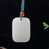 Pingente de Jade de Seda de Platina Xinjiang Fivela Segura de Jade Branco Natural Seção de Bambu Pingente de Jade Ruyi com Corda