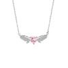 Collar de Alas de Ángel con Corazón de Diamante Rosa de Tiktok para Mujer, Collar para Clavícula Dulce Suave Elegante de Lujo Ligero de Nicho