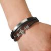Pulsera de Cuero Trenzado Multicapa de Aleación de Moda Europea y Americana con Ancla para Hombre Pulsera de Exportación Joyería Transfronteriza Transfronteriza