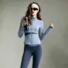 Traje de Yoga con Costuras de Bloques de Color para Mujer, Chaqueta Ajustada de Manga Larga Adelgazante, Pantalones Ajustados de Cintura Alta para Fitness, Conjunto para Gimnasio y Correr