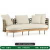 Sofá de exterior de ratán para jardín, curvo, redondo, individual, para balcón, de madera maciza, de diseño, para villa al aire libre, silla de ratán, muebles