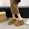 Botas de nieve para mujer estilo Birkenstock, con suela gruesa, que aumentan la altura y forro de felpa, colección otoño/invierno 2026, adecuadas para mujeres menudas, con un diseño peludo estilo mocasín.