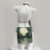 Rojo Sedoso Lencería Estilo Chino Sexy Cheongsam Modificado con Abertura Perla de Alta Gama Espalda Descubierta Flor de Loto Estilo Nacional Cheongsam 2770