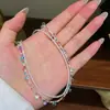Moderna y Exquisita Temperamento Versátil Colorido Dopamina Gota de Agua Collar Lujo Ligero Gama Alta Nicho Simple Cadena para Clavícula para Mujeres