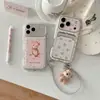 Oso Floral Conejo Aplicable Funda para Teléfono iPhone 18 Soporte Apple 17 16/15 Pro Colgante con Cordón a Prueba de Caídas