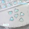 Decorações de Unhas Artísticas Cor-de-Rosa em Formato de Coração Irregular com Fundo Pontiagudo Atacado, Pedras de Strass Brilhantes 3D em Formato de Coração Grandes e Pequenas, Decorações de Unhas de Vidro