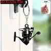 Novo chaveiro de decoração de pingente de pesca plana acrílico transfronteiriço para decoração de chave de carro e bolsa