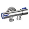 Acero inoxidable 304 uno en dos salida doble manija doble control grifo de pistola rociadora fría simple grifo de pico de apertura rápida para lavadora