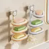 Caja de Jabón Montada en Pared Sin Taladro Baño Inodoro Caja de Jabón Balcón Lavabo de Lavandería Estante de Almacenamiento con Drenaje