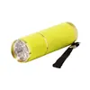 Lanterna de couro luminosa mini 9LED liga de alumínio portátil à prova d'água roxa bateria seca lanterna de prego