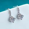 Aretes de Moissanita de Cuatro Garras Plata de Ley 925 Aretes de Borla Estilo Coreano Joyería de Alta Gama Hipoalergénica Venta al por Mayor