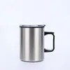 Vaso térmico transfronterizo de 14 oz con asa, gran capacidad, apto para uso en coche, termo para café, directo de fábrica, logo personalizado disponible bajo pedido