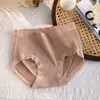 Roupa íntima feminina sem costura, peça única, confortável, respirável, alta elasticidade, cintura média a alta, algodão puro, calcinhas tamanho grande para meninas