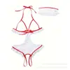 Lingerie Sexy para Mulheres, Estilo Europeu e Americano, Transfronteiriço, Conjunto de Uniforme de Enfermeira Sexy com Recortes Vazados e Abertura no Gancho, Body Sedutor com Amarração
