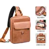 Bolso de mano para tablet de cuero PU, simple y elegante, almacenamiento multicapa, impermeable, bandolera de un solo hombro para iPad/computadora