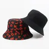 Sombrero de pescador de doble cara impreso transfronterizo para hombres y mujeres, sombrero de protección solar, sombrero tipo cubo moderno para exteriores, sombrero de moda versátil