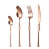 Juego de cuchillo, tenedor y cuchara de cintura para hombre pequeño de cuatro piezas Cuchillo y tenedor para carne transfronterizos Juego de vajilla occidental brillante Cuchillo, tenedor y cuchara de acero inoxidable de estilo europeo