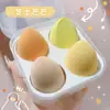 Caja de Huevos de Belleza de Cuatro Compartimentos Borla para Polvo Calabaza Gota de Agua Borla para Polvo Huevo de Maquillaje Huevo de Maquillaje Cojín de Aire Set de Huevo de Belleza